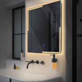 LED Spiegel Quadratisch | Touch-Schalter | Warmweißes Licht - Reyze Seria Edge Model 2